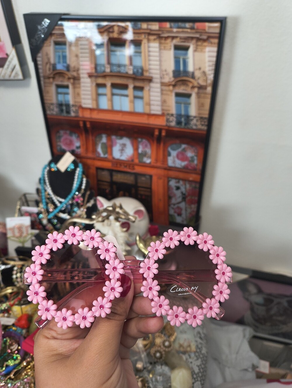 Circus by Sam Edelman Pink Daisy Round Sunglasses
